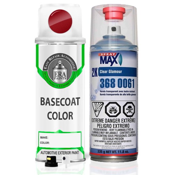 ERA Paints PRM/JRM - Redline for DODGE Exact Match Spray Paint Spray - Essential Kit w/ 2K SprayMax Clearcoat