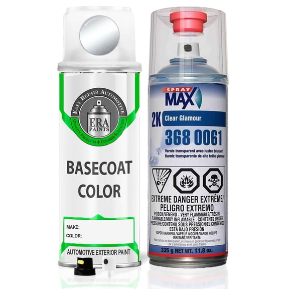 ERA Paints PSE/SSE - Atomic Silver Metallic for DODGE Exact Match Spray Paint Spray - Essential Kit w/ 2K SprayMax Clearcoat