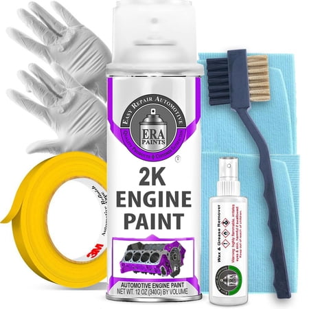 ERA Paints Purple Engine Paint Kit With Omni-Curing Catalyst - 2K Aerosol High Gloss Chemical Resistant and Extremely Durable Against Color Fade and Brake Fluid