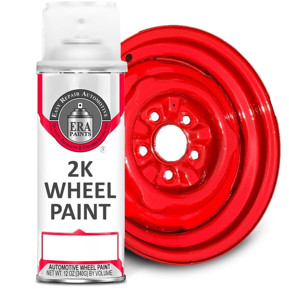 ERA Paints Red Wheel Paint with Omni-Curing Catalyst - 2K Aerosol High Gloss Chemical Resistant and Extremely Durable Against Color Fade and Brake Fluid