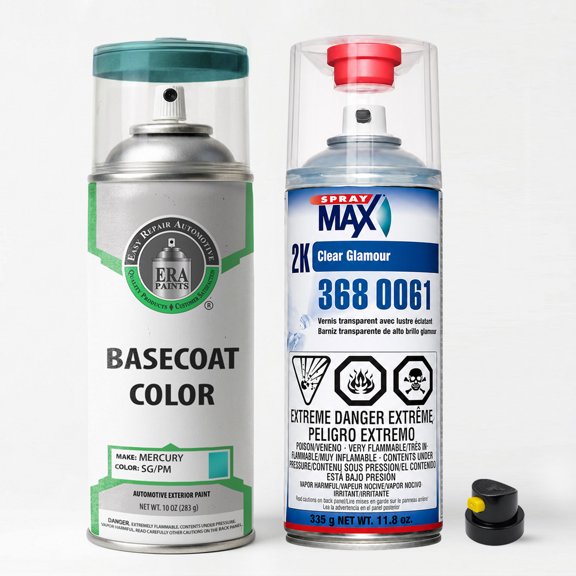 ERA Paints SG/PM - Bright Calypso Metallic for Mercury Exact Match Automotive Spray Paint - Essential Kit w/ 2K SprayMax Clearcoat