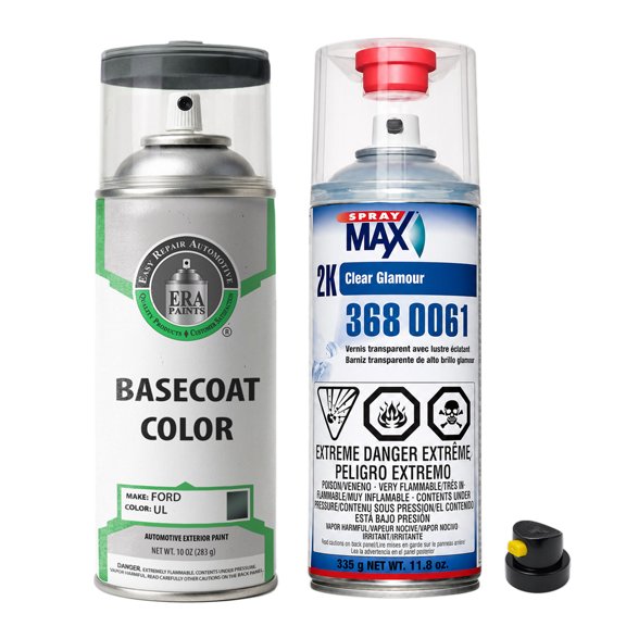 ERA Paints UL - Atlantic Green Metallic for Ford Exact Match Automotive Spray Paint - Essential Kit w/ 2K SprayMax Clearcoat