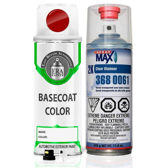 ERA Paints WA130X/G7C - Pull Me Over Red for GMC Exact Match Spray Paint Spray - Essential Kit w/ 2K SprayMax Clearcoat