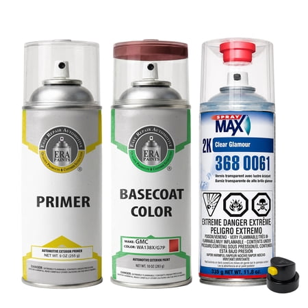 ERA Paints WA138X/G7P - Tin Roof Rusted Metallic for GMC Exact Match Automotive Spray Paint - Premium Kit w/ 2K SprayMax Clearcoat