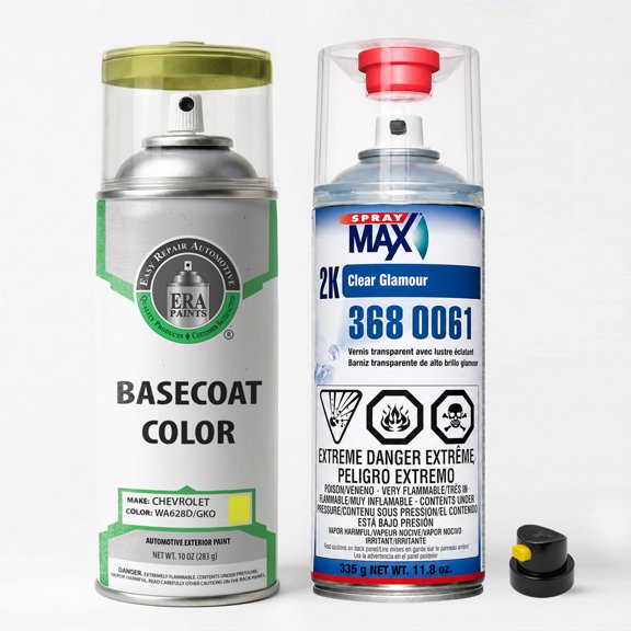 ERA Paints WA628D/GKO - Shock for Chevrolet Exact Match Automotive Spray Paint - Essential Kit w/ 2K SprayMax Clearcoat