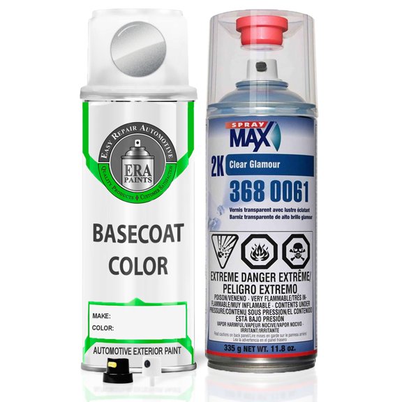 ERA Paints WA9566 - Sebring Silver Metallic for SATURN Exact Match Spray Paint Spray - Essential Kit w/ 2K SprayMax Clearcoat