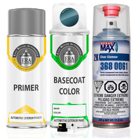 ERA Paints WA9828 - Medium Dark Teal Metallic for GMC Exact Match Spray Paint Spray - Premium Kit w/ 2K SprayMax Clearcoat
