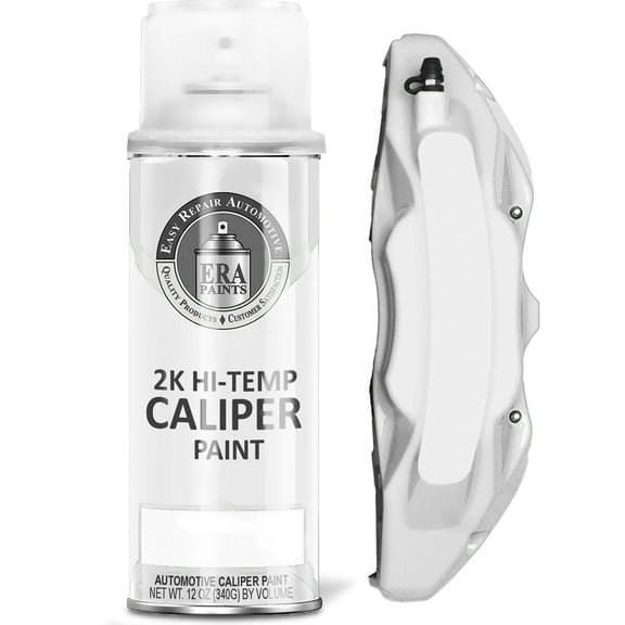 ERA Paints White Brake Caliper Paint With Omni-Curing Catalyst - 2K Aerosol High Gloss Chemical Resistant and Extremely Durable Against Color Fade and Brake Fluid