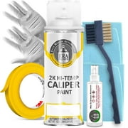 ERA Paints Yellow Brake Caliper Paint Kit With Omni-Curing Catalyst - 2K Aerosol High Gloss Chemical Resistant and Extremely Durable Against Color Fade and Brake Fluid