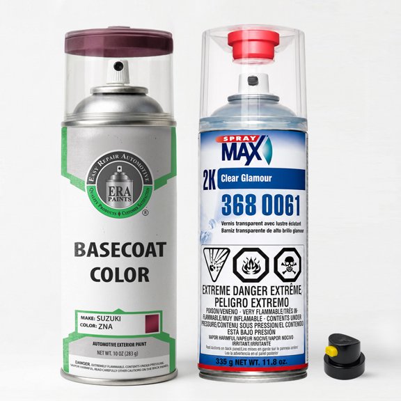ERA Paints ZNA - Claret Red Metallic for Suzuki Exact Match Automotive Spray Paint - Essential Kit w/ 2K SprayMax Clearcoat