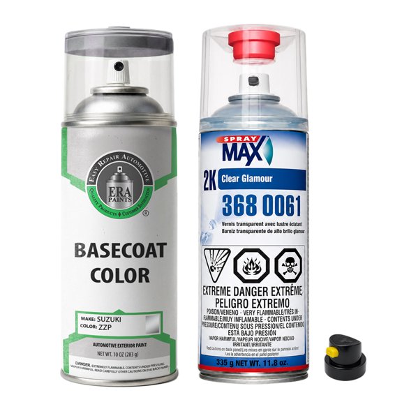 ERA Paints ZZP - Premium Silver 4 Metallic for Suzuki Exact Match Automotive Spray Paint - Essential Kit w/ 2K SprayMax Clearcoat