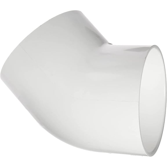 ERA Schedule 40 PVC 45 Degree Elbow, 6 Inch Socket Connection, Heavy-Duty Pipe Fitting