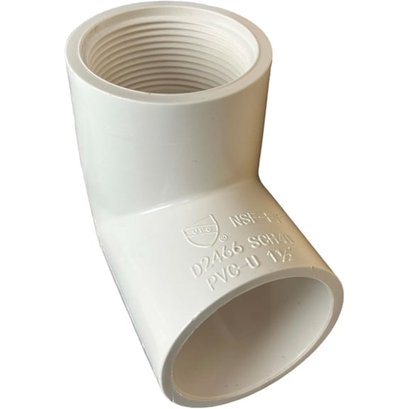 ERA, Schedule 40 PVC Pipe Fitting, 1 1/2", 90 degree Elbow, (Slip x NPT Female Thread) NSF-PW (1 1/2", 1)