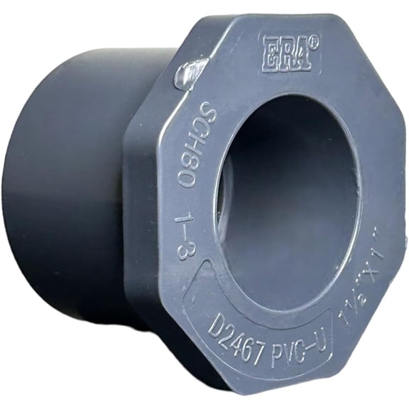ERA Schedule 80 PVC 1 1/2 x 1 Reducing Ring, 837 Series, Gray (5-Pack)