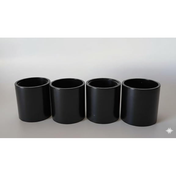 ERA Schedule 80 PVC Coupling, 2-1/2 Socket x Socket Pipe Fitting, Black (2-Pack)