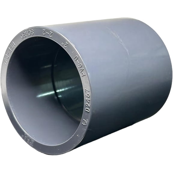 ERA Schedule 80 PVC Coupling, 2 Socket x Socket Pipe Fitting, NSF-PW Certified, Gray (5-Pack)