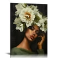 thumbnail image 1 of ERAPDAUR African American Wall Art Black Woman Head Flowers Poster Black Girl Art Wall Decor Abstract Floral African Portrait Poster Modern Feminine Boho Art for Bedroom Living Room Decor 16x20 in, 1 of 5