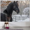 thumbnail image 1 of ERAPDAUR  Animal Tapestry, Friesian Sport Horse Portrait on a Snowy Winter Background Novelty Picture Print, Wide Wall Hanging for Bedroom Living Room Dorm 60x50inch, 1 of 6