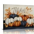 thumbnail image 1 of ERAPDAUR  Autumn Farm Pumpkin Harvest with Thankful Phrase Wall Plaque Art  16x12in, 1 of 6