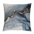 thumbnail image 1 of ERAPDAUR Blue and Gold Pillows, Modern Abstract Marble Texture Blue Gold Watercolor Print Art Home Bedroom Decorations Soft Throw Pillow Cover, Drawing Boho Pillow Case Pillowcase 18x18in, 1 of 5