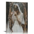 thumbnail image 1 of ERAPDAUR  Dark Academia Print Canvas, Moody Victorian Wall Art, Witch Mirrored Reverie Picture Painting, Gothic Woman Dark Wall Art, Halloween Aesthetic Poster for Wall  12x16 in, 1 of 5