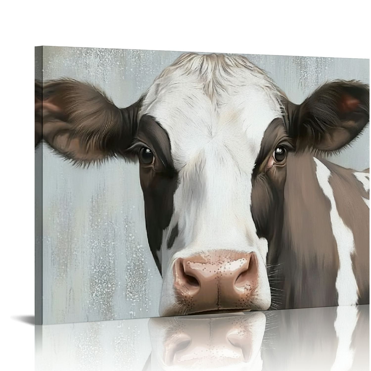 ERAPDAUR Farmhouse Canvas Wall Art Rustic Cow Dutch Windmill Cotton