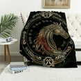 thumbnail image 1 of ERAPDAUR Horse Dragon Black Background Flannel Print Throw Blanket for All Seasons - Soft, Durable, Multifunctional, Various Sizes 50x60in, 1 of 6