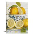thumbnail image 1 of ERAPDAUR  Lemon Wall Art Farmhouse Yellow Kitchen Wall Decor Fruit Summer Paintings Lemon Tea Cup with Flower Pictures Artwork Living Room Dining Room Pantry 12x16 in, 1 of 5