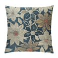 ERAPDAUR Navy Blue Beige Dahlia Pillow Covers Rustic Geometric Flower