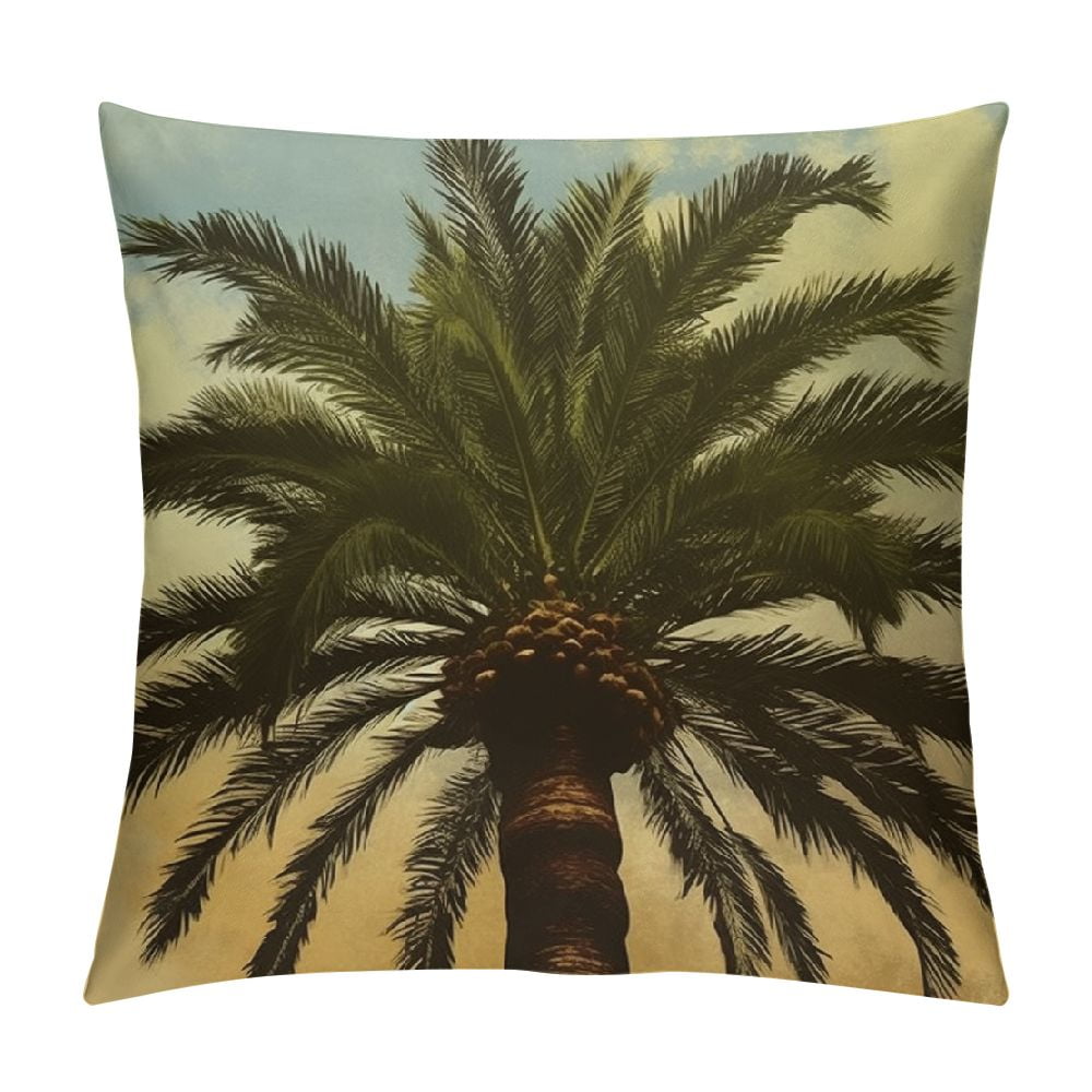 ERAPDAUR Palm Tree Throw Pillow Case Hawaiian Tropical Palms Leaf
