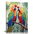 thumbnail image 1 of ERAPDAUR  Parrot Canvas Wall Art Colorful Bird Pictures Wall Decor Tropical Rain Forest Birds Painting Print Modern Artwork Decor 12x16 in, 1 of 5