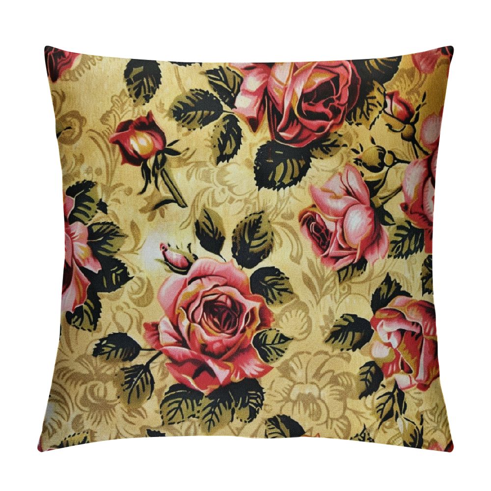 Dramatic Pillows ERAPDAUR Rose Throw Pillow Cushion Cover, Old Fashioned Victorian Style ...