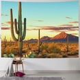 thumbnail image 1 of ERAPDAUR  Saguaro Tapestry, Sun Goes down in Desert Prickly Pear Cactus Southwest Texas National Park, Wide Wall Hanging for Bedroom Living Room Dorm,Orange Blue 50x40inch, 1 of 6