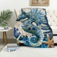ERAPDAUR Sea Horse Seaweed Starfish Ideal Comfy Throw Blanket for All