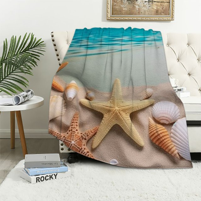 ERAPDAUR Starfish Shells Beach Ideal Comfy Throw Blanket for All