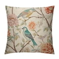 thumbnail image 1 of ERAPDAUR Vintage Bird Floral Pillow Covers Pink Green Yellow Flower Leaves Decorative Throw Pillows For Couch Chinoiserie Cases Farmhouse Home Decor Sofa Bed Porch Outdoor 24x24in, 1 of 5