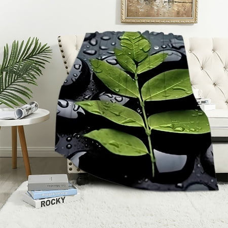 ERAPDAUR Zen Leaf Cozy Blanket Soft Warm Throw Blanket for All Seasons - Soft Plush Blankets 40x50in
