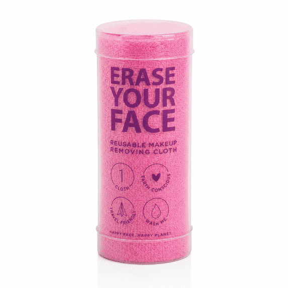 ERASE YOUR FACE Reusable Makeup Removing Cloth, Pink