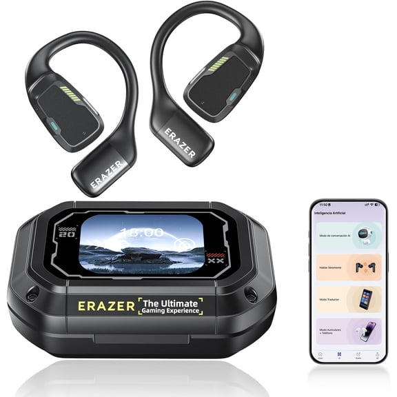 ERAZER XP6 Translation Earbuds Real Time - AI 135 Language Translator Earbuds, Audifonos Traductores Ingls Espaol, 4-in-1 Translating Device, Translate Ear Buds for Travel Learning