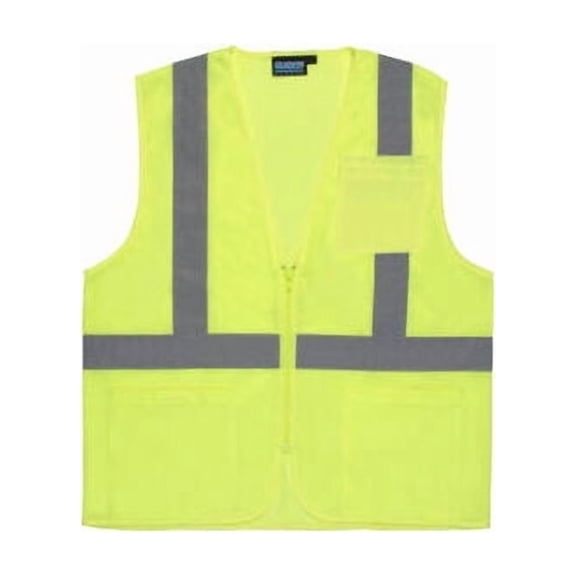 ERB Aware Wear S363P ANSI Class 2 Economy Mesh Safety Vest Zipper Closure M Lime