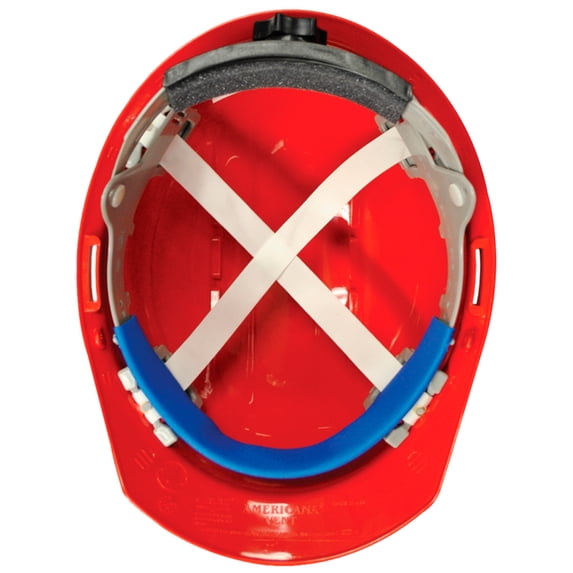 ERB Safety 19460 Americana® Vent Mega Ratchet® Cap 4-Point Nylon Susp w/ Ratchet Adjust Safety Hlmt I-675R Rplcmnt Susp