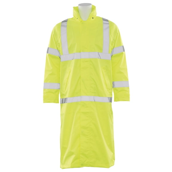 ERB Safety S163 Ansi Class 3 Long Rain Coat - Zipper