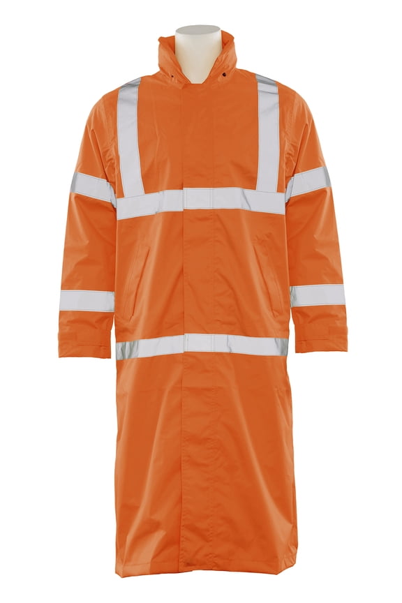 S163 Ansi Class 3 Long Rain Coat - Zipper