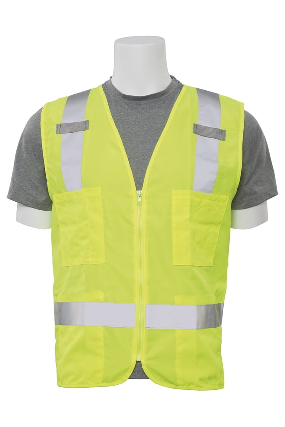 S414 Ansi Class 2 Vest SurveyorS Woven Oxford - Zipper