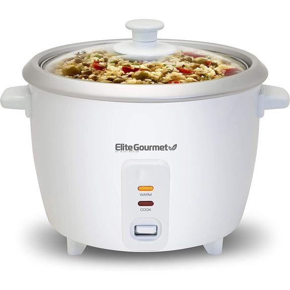 ERC-003X Electric Rice Cooker with Automatic Keep Warm Makes Soups, Stews, Grains, Hot Cereals, 6 Cups Cooked (3 Uncooked), White