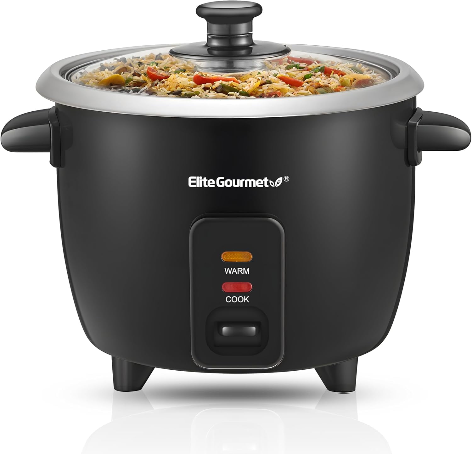 ERC003BX Electric Rice Cooker with Automatic Keep Warm Makes Soups, Stews, Grains, Hot Cereals, 6 Cups Cooked (3 Uncooked), Black