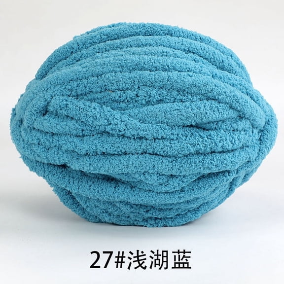 ERDOUY 1 Pack Chenille Velvet Yarn Knitting Wool Thick Warm Crochet Knitting Yarns for DIY Hand-Knitted Fabric Art Bag Sweater Doll 250g，Light lake blue