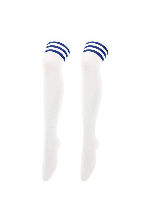 1 Pairs Classic Cotton Women's Thigh High Socks Over the Knee Boot Leg Warmers,Daily Wear,White D