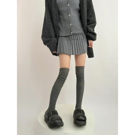 ERDOUY 1 Pairs Over Knee High Socks, Tube Dresses Fashion Cotton Thigh High Socks Stockings Cosplay Socks,Dark Grey
