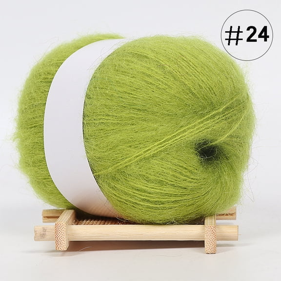 ERDOUY 1 Roll 50g Ultra Soft Fuzzy Fluffy Fine Thin Mohair Yarn, Premium Crocheting & Knitting Yarn for Sweater, Scarf, Hat, Blanket, Rug & Crafts, Green